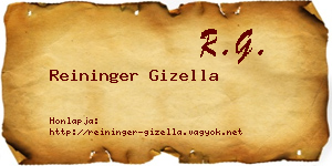 Reininger Gizella névjegykártya